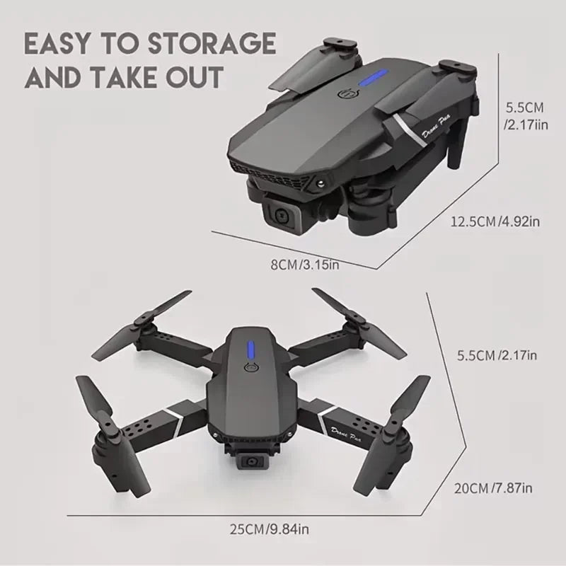 2024 E88Pro RC Drone 4K Professinal With 1080P Wide Angle HD Camera Foldable Helicopter WIFI FPV Height Hold Gift Toy