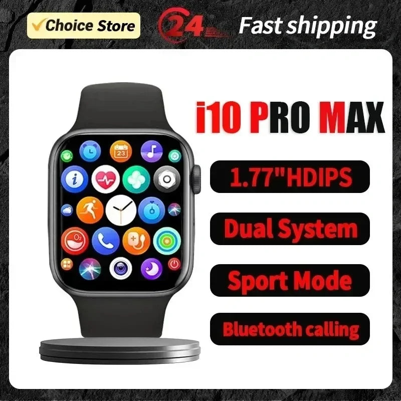 O lançamento relógio inteligente i10 pro max series8 smartwatch 1.8 polegada bluetooth chamada freqüência cardíaca feminino masculino série 8 smartwatch pk x8 max